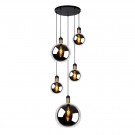 JULIUS Pendant light-Smoke .-5xE27-25W-Glass thumbnail