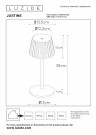 JUSTINE Table lamp Outd.-Cream-LED Dimm.-2W-2700K thumbnail