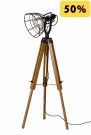 JOSHUA Floor lamp-Black-1xE27-60W-Wood thumbnail