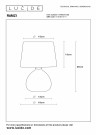 RAMZI Table lamp-Cream-Ø18-1xE14-40W-Cerami. thumbnail