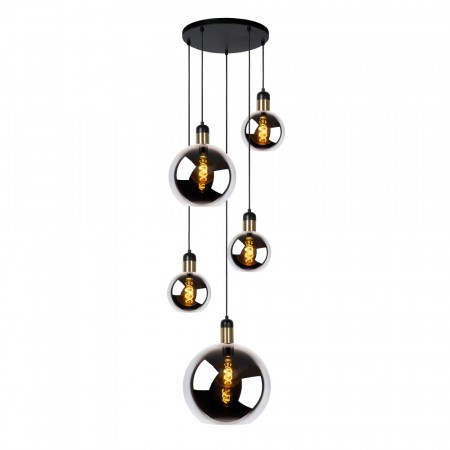 JULIUS Pendant light-Smoke .-5xE27-25W-Glass