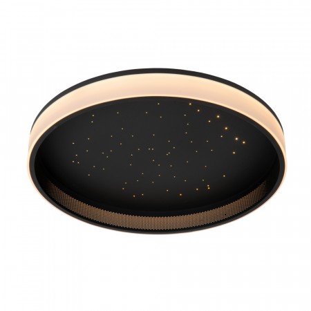 ESTREJA Flush ceilin.-Black-Ø40-LED Dimm.-40W