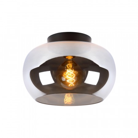 JUDI Flush ceilin.-Smoke .-Ø30,5-1xE27-40W-Glass