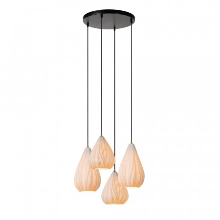 CINZIA Pendant light-White-Ø55,5-4xE27-40W-Porcel.