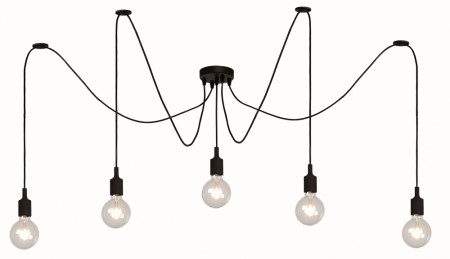 FIX Pendant light-Black-5xE27-60W-Silico.