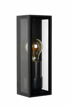 DUKAN Wall light Outd.-Black-1xE27-15W-IP65-Glass