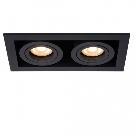 CHIMNEY Recessed spo.-Black-2xGU10-50W-Alumin.